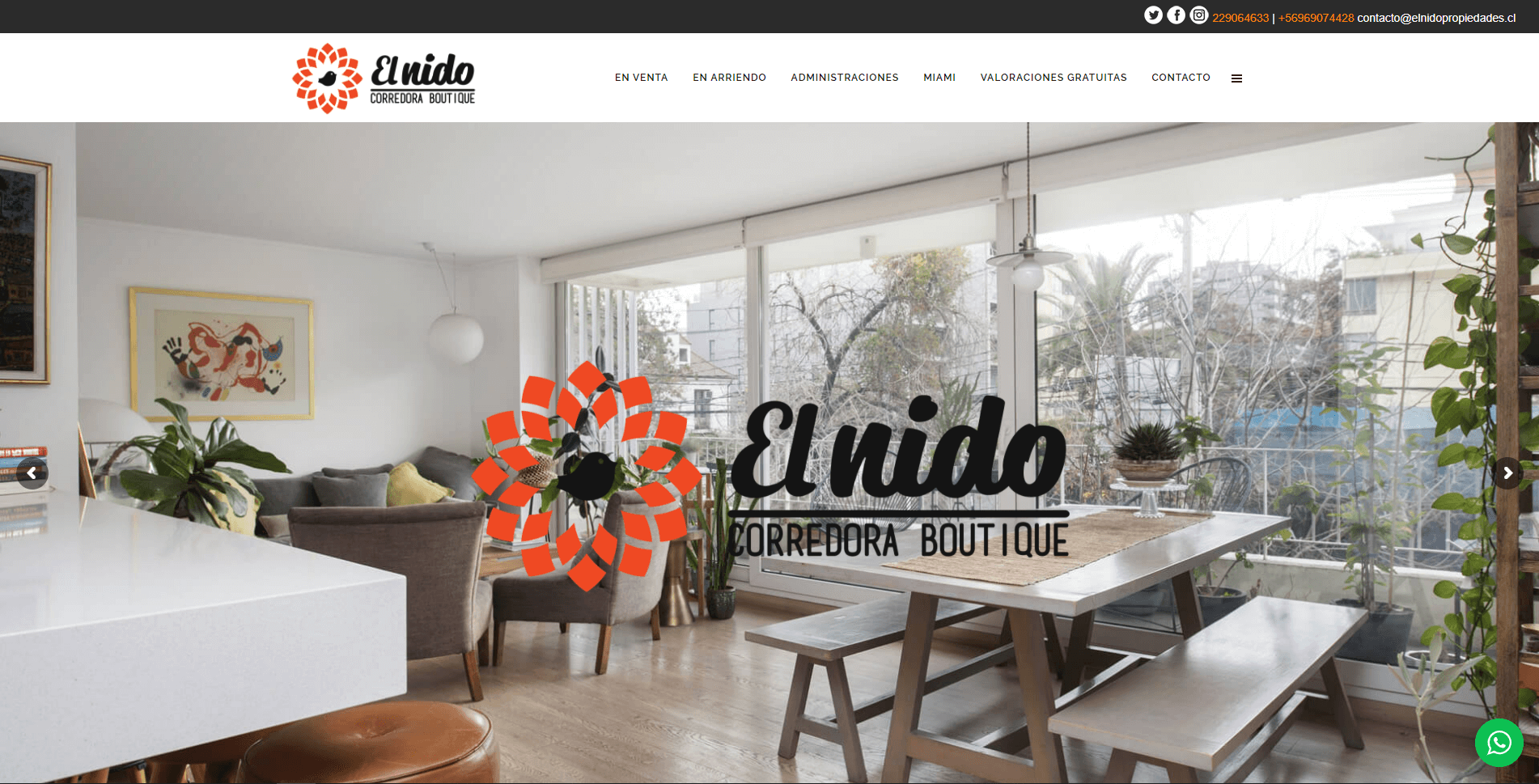 el nido propiedades site web